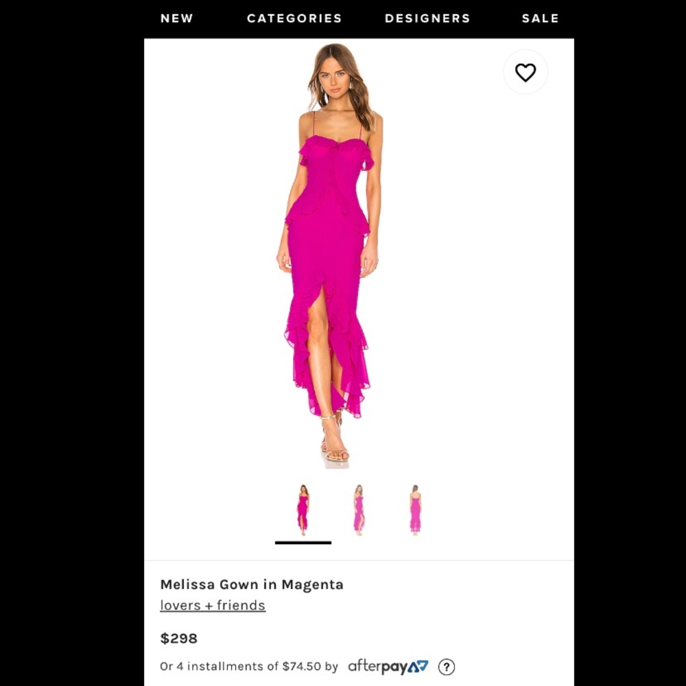 REVOLVE Lovers & Friends Gown in Magenta- New w/ tags